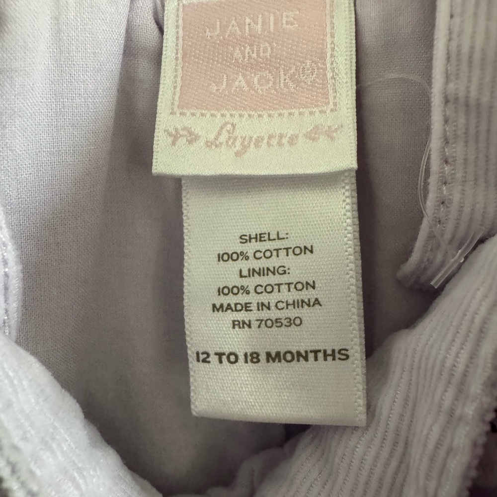 Lilac Janie and Jack Corduroy Overalls (12-18 Mo)